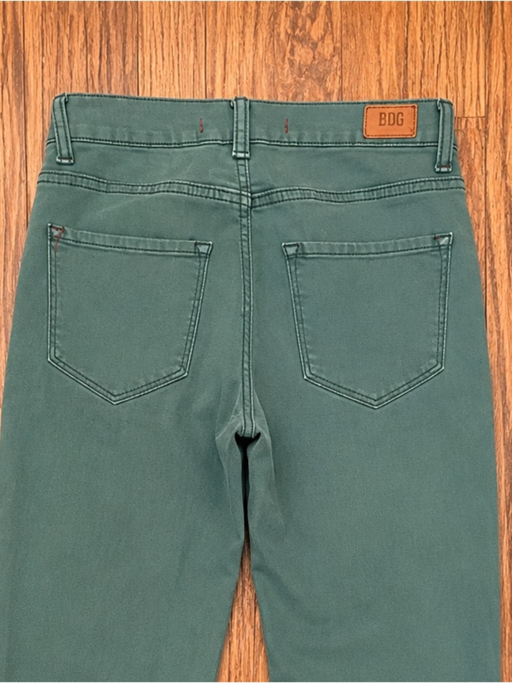 BDG TEAL GREEN STRAIGHT LEG JEANS | STRETCH DENIM | SKINNY FIT PANTS | SIZE 24 - Picture 6 of 8
